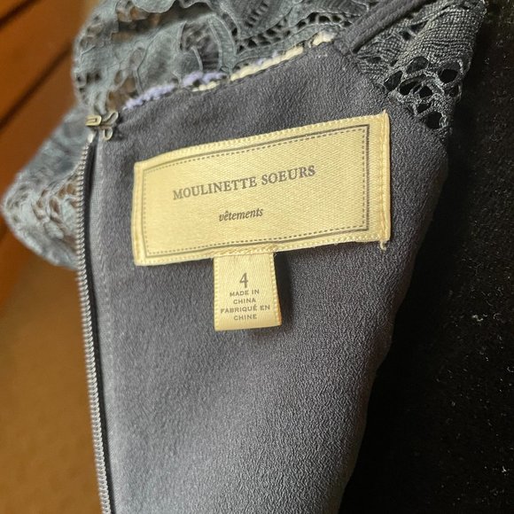 Anthropologie Moulinette Soeurs Tweed Front Column Motif Dress 4 - Picture 8 of 12